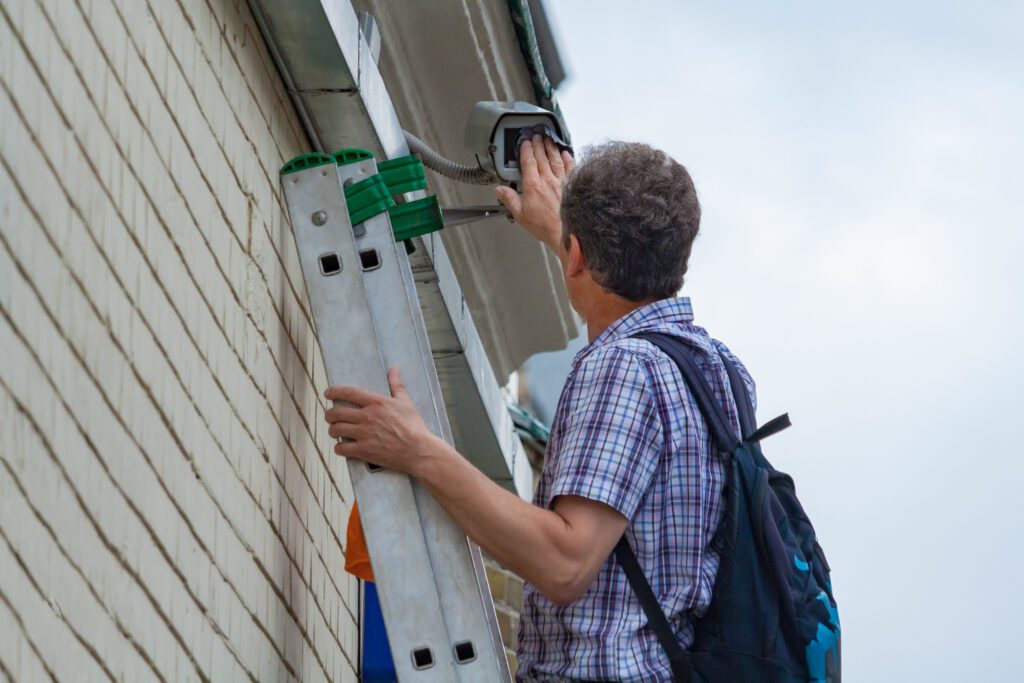 security camera cleaning